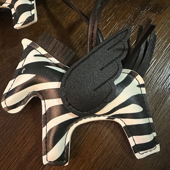 Zebra Print Pegasus Bag Charm - Picture 4 of 5